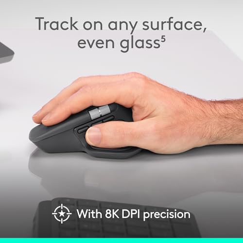 Logitech MX Master 4 Ergonomic Wireless Mouse with Haptics - Graphite