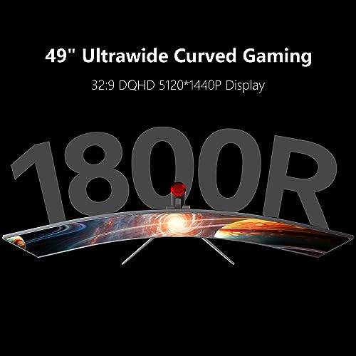 INNOCN 49" Curved Monitor Ultrawide Gaming 5K2K 120Hz 32:9 QHD 5120 x 1440P Computer Monitor, R1800, 99% sRGB, HDR400, USB Type C, DisplayPort, HDMI, Built-in Speakers, Height/Tilt Adjustable - 49C1R