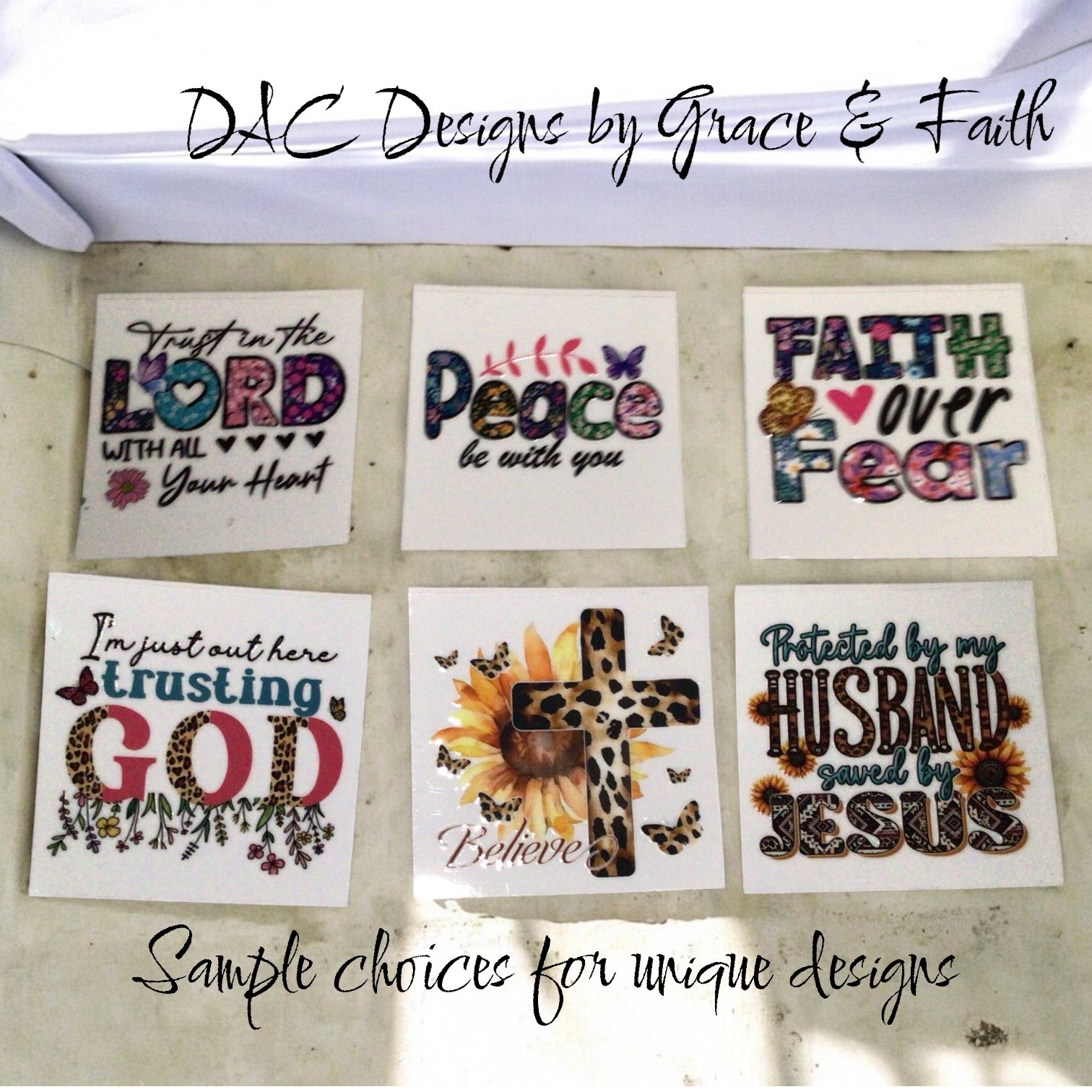 Stickers choices for mugs, glass and tumblers