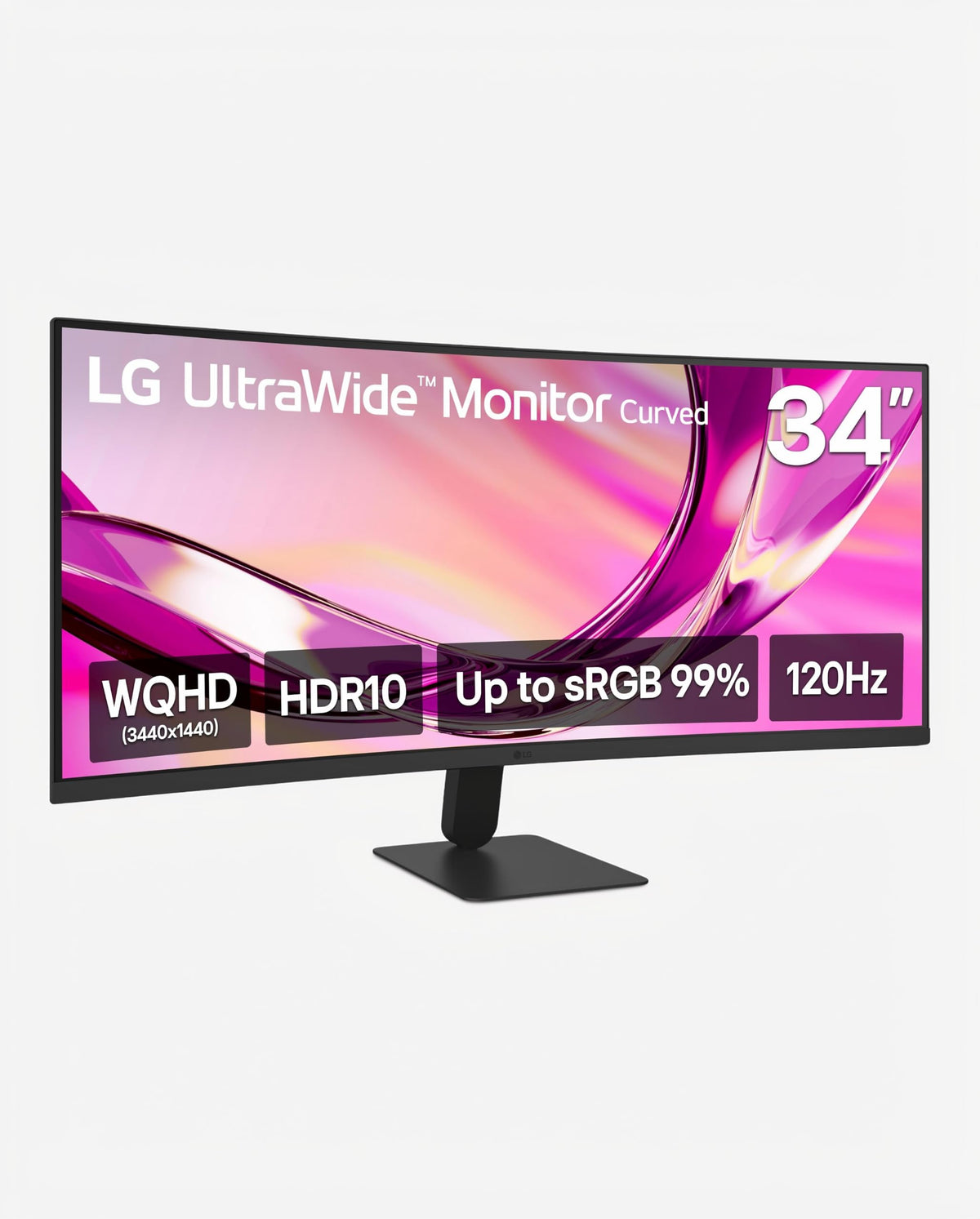 LG 34U60ZB-B 34-inch UltraWide WQHD 120Hz HDR10 1800R Curved Monitor, Black